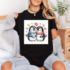 Penguin Couple Valentine Day Valentine Ready to Press DTF Transfer for Dtf