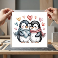 Penguin Couple Valentine Day Valentine Ready to Press DTF Transfer for Dtf
