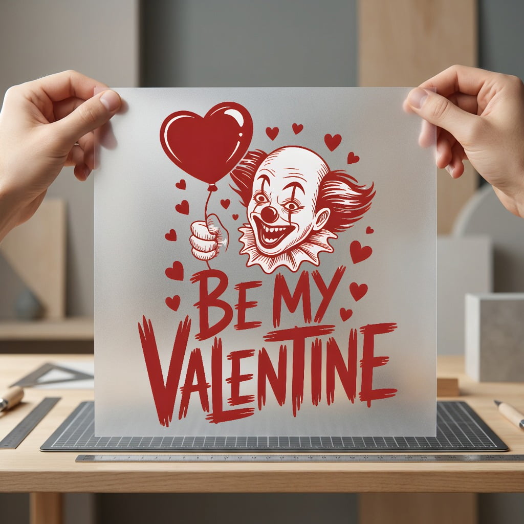 Pennywise Valentine Horror Clown Halloween Valentine Ready to Press DTF Transfer for Dtf
