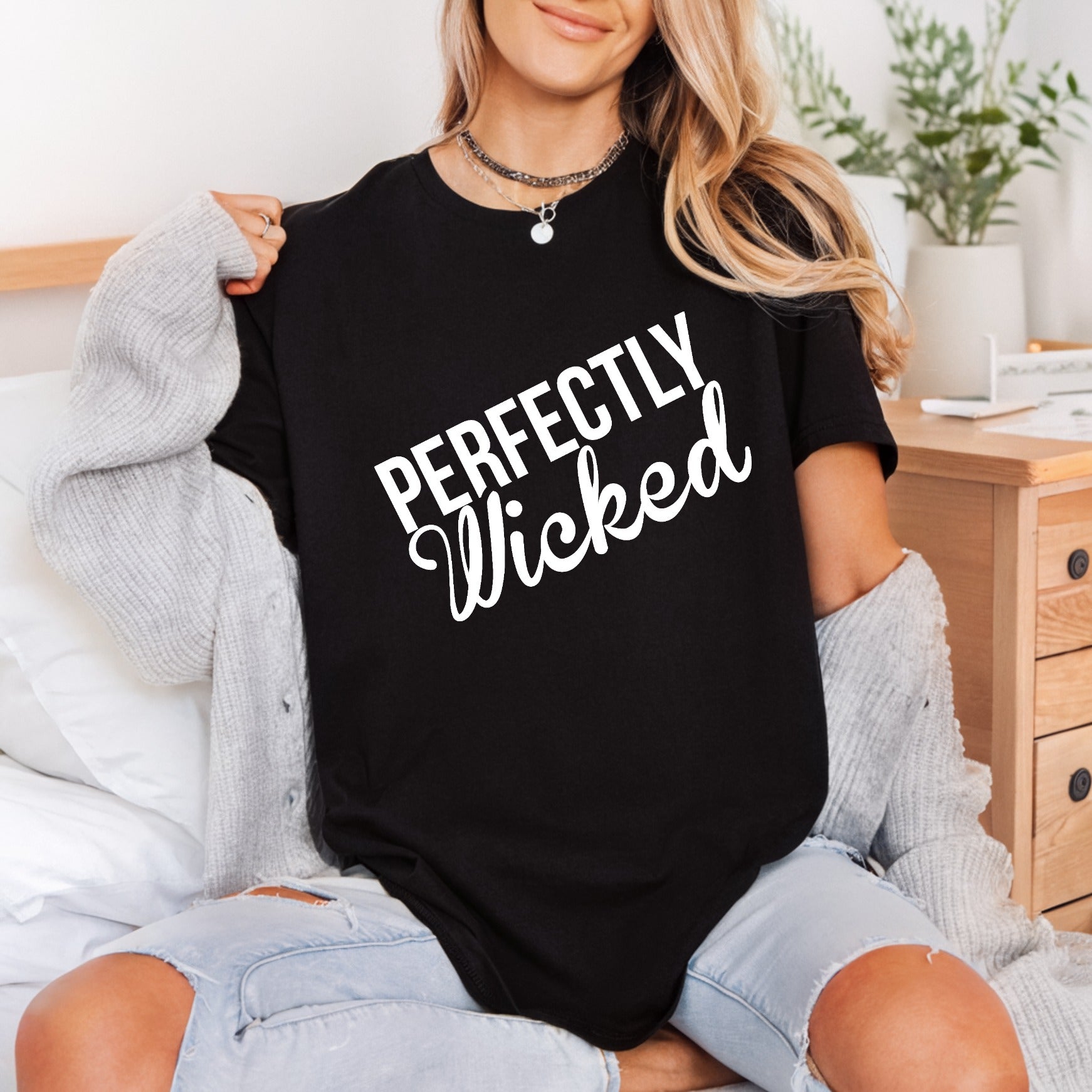 Perfectly Wicked Spooky Script Halloween Mom Ready to Press DTF Transfer for Dtf