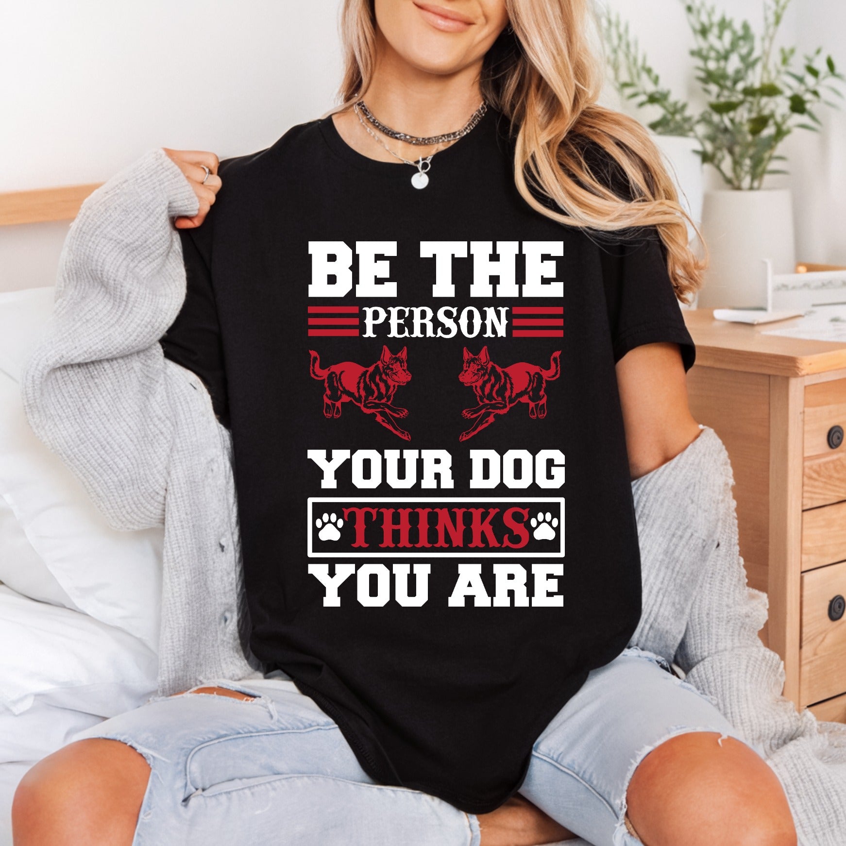 Person Dog Thinks You Mom Dad Ready to Press DTF Transfer for Dtf