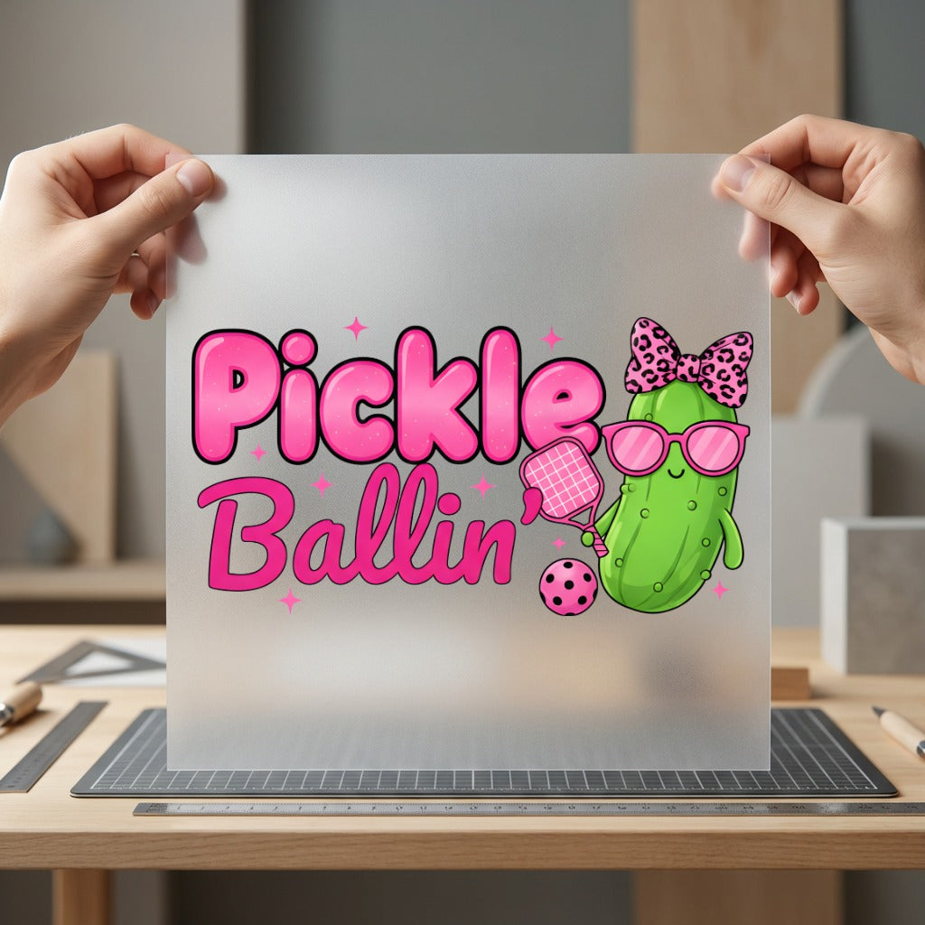 Pickle Ballin Pickleball Lovers Funny Fitness Ready to Press DTF Transfer for Dtf