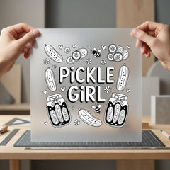 Pickle Girl Fun Diy Funny Sarcastic Ready to Press DTF Transfer for Dtf