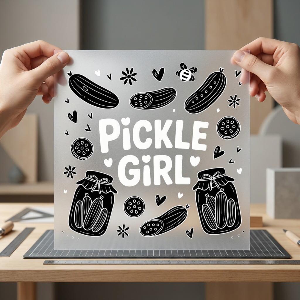 Pickle Girl Fun Outline Funny Sarcastic Ready to Press DTF Transfer for Dtf