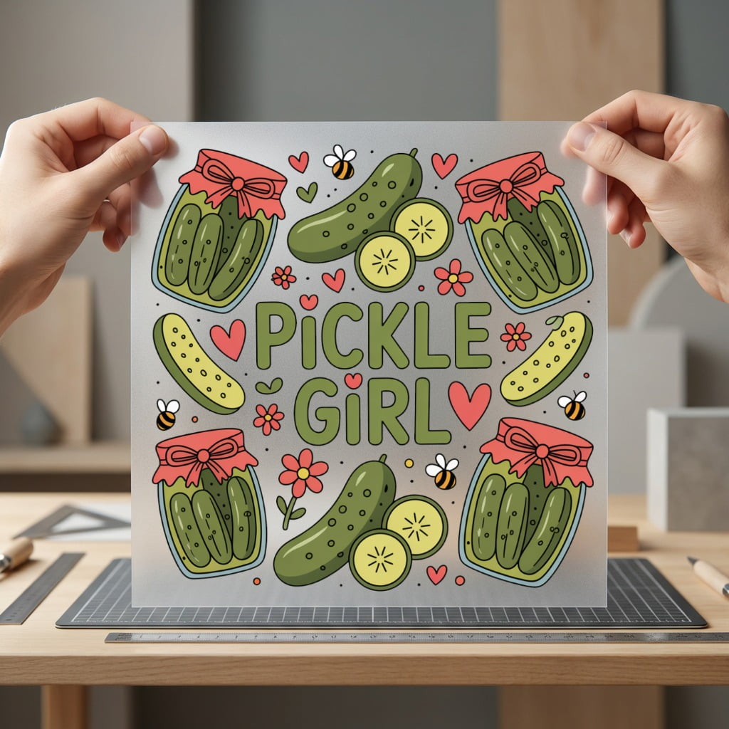 Pickle Girl Retro Diy Funny Sarcastic Ready to Press DTF Transfer for Dtf