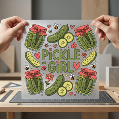 Pickle Girl Retro Diy Funny Sarcastic Ready to Press DTF Transfer for Dtf
