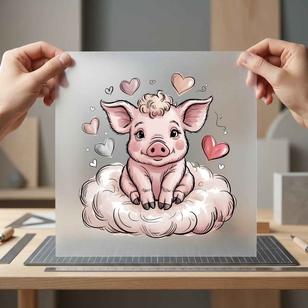 Piggy Cloud Kawaii Diy Pet Ready to Press DTF Transfer for Dtf