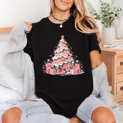 Pink Christmas Tree Festive Christmas Aesthetic Ready to Press DTF Transfer for Dtf