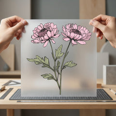 Pink Floral Mums Botanical Aesthetic Floral Ready to Press DTF Transfer for Dtf