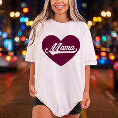 Pink Heart Mama Retro Valentine Mom Ready to Press DTF Transfer for Dtf