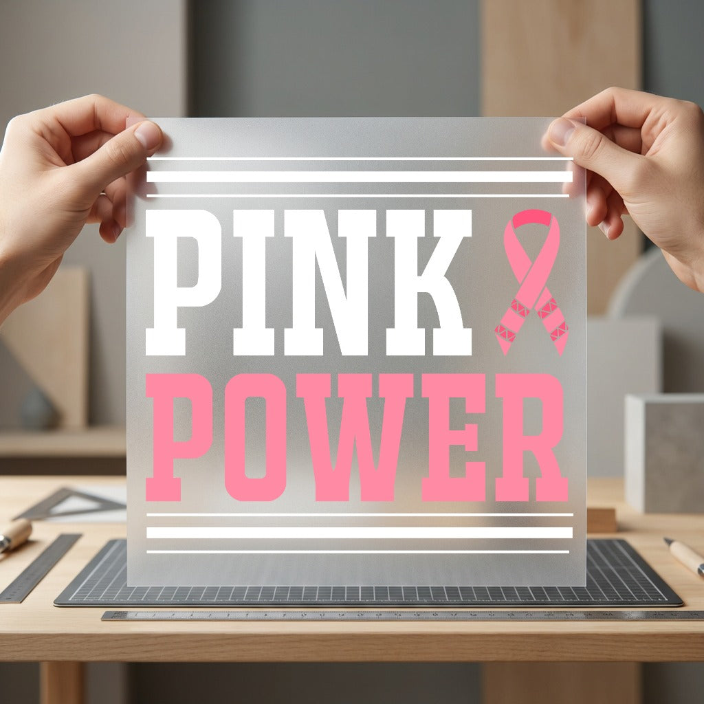 Pink Power Breast Cancer Awareness & Causes Collection Empowerment Collection Ready to Press DTF Transfer for Dtf