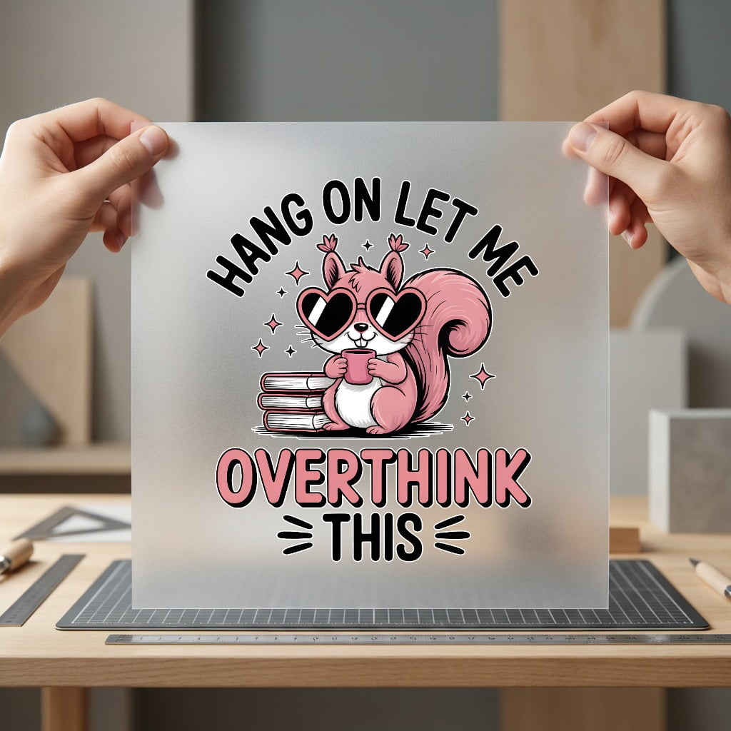 Pink Squirrel Overthinker Diy Funny Sarcastic Ready to Press DTF Transfer for Dtf