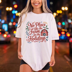 Place Like Farm Holidays Usa Christmas Ready to Press DTF Transfer for Dtf