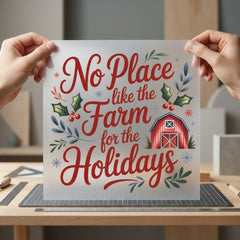 Place Like Farm Holidays Usa Christmas Ready to Press DTF Transfer for Dtf
