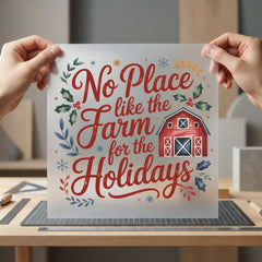 Place Like Farm Holidays Usa Christmas Ready to Press DTF Transfer for Dtf