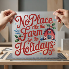 Place Like Farm Holidays Usa Christmas Ready to Press DTF Transfer for Dtf