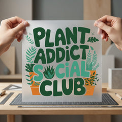 Plant Addict Social Club Mom Ready to Press DTF Transfer for Dtf