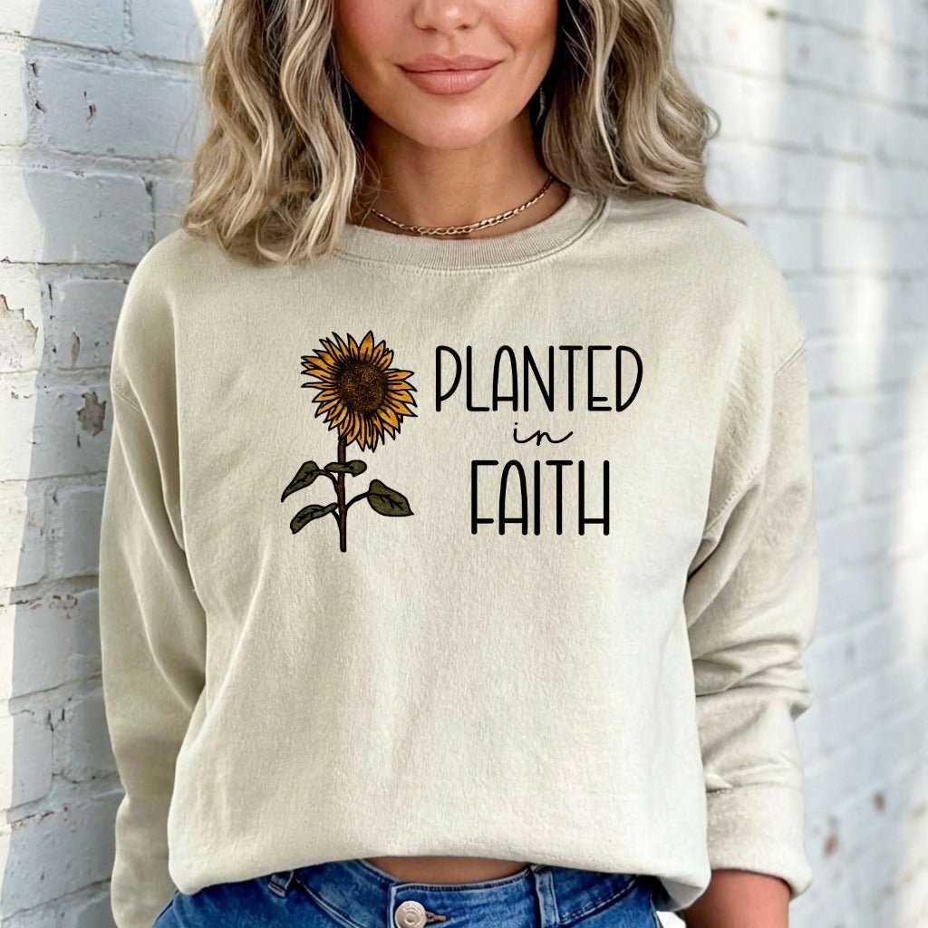 Planted In Faith | Sunflower & Devotion Sweatshirt - Luckets.com