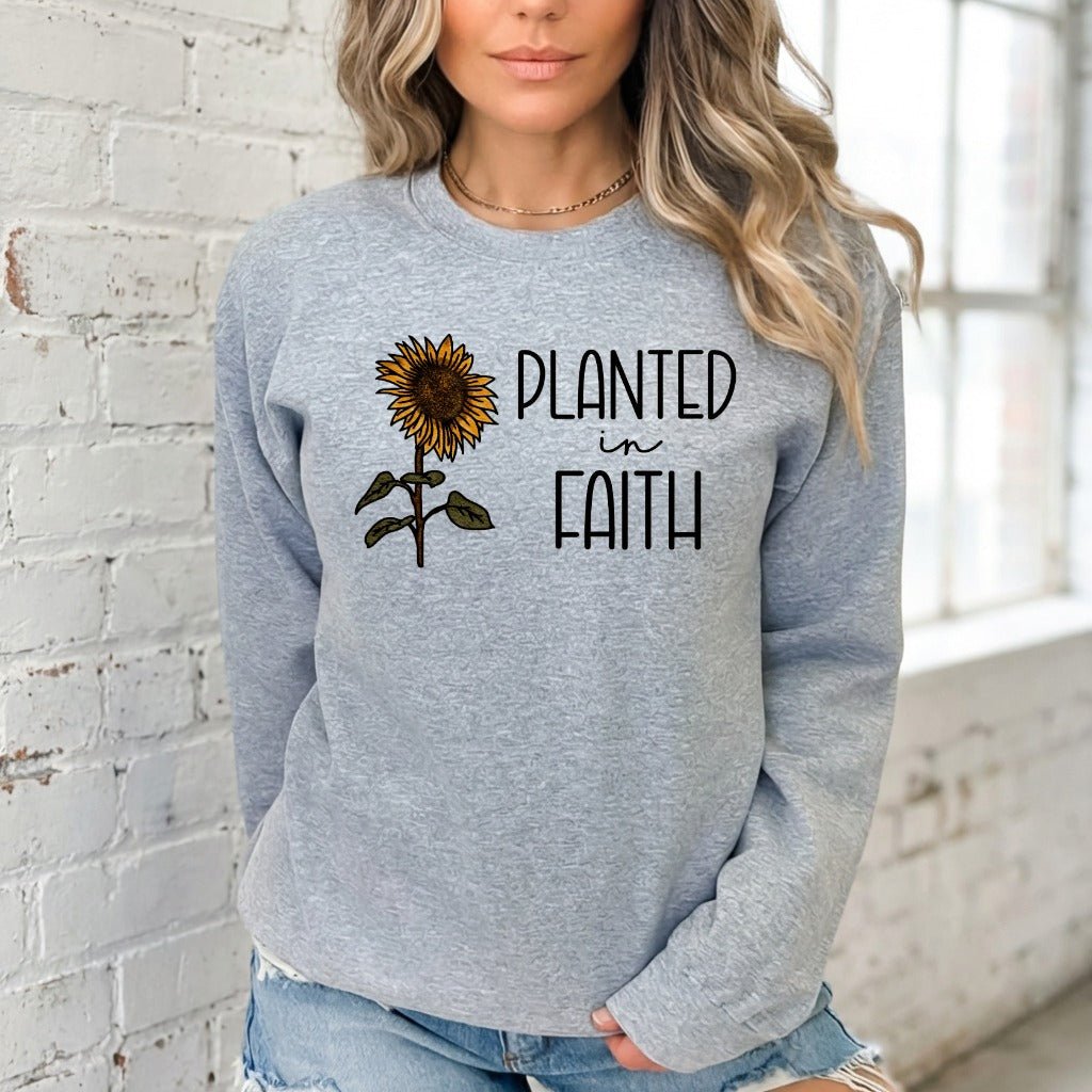 Planted In Faith | Sunflower & Devotion Sweatshirt - Luckets.com