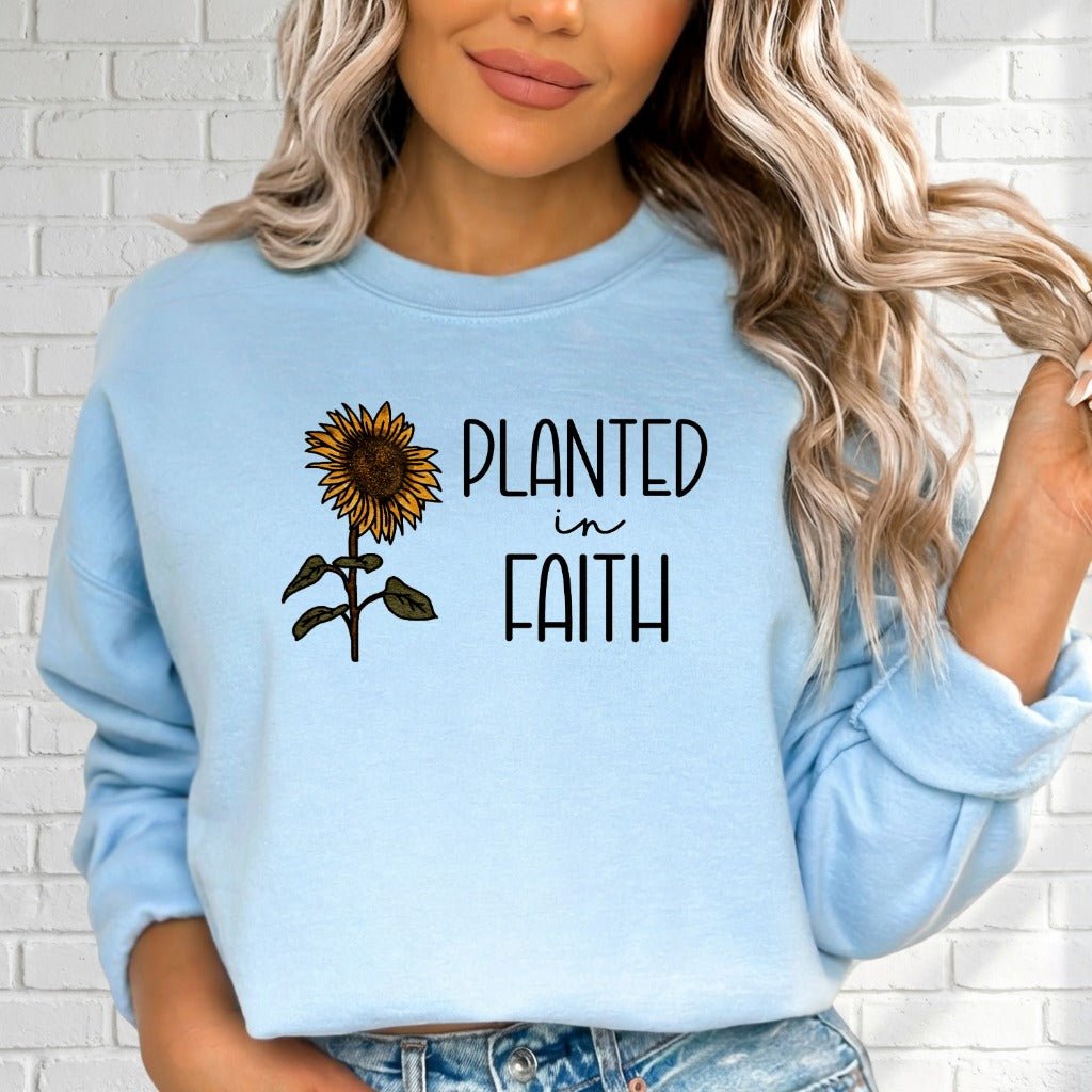 Planted In Faith | Sunflower & Devotion Sweatshirt - Luckets.com