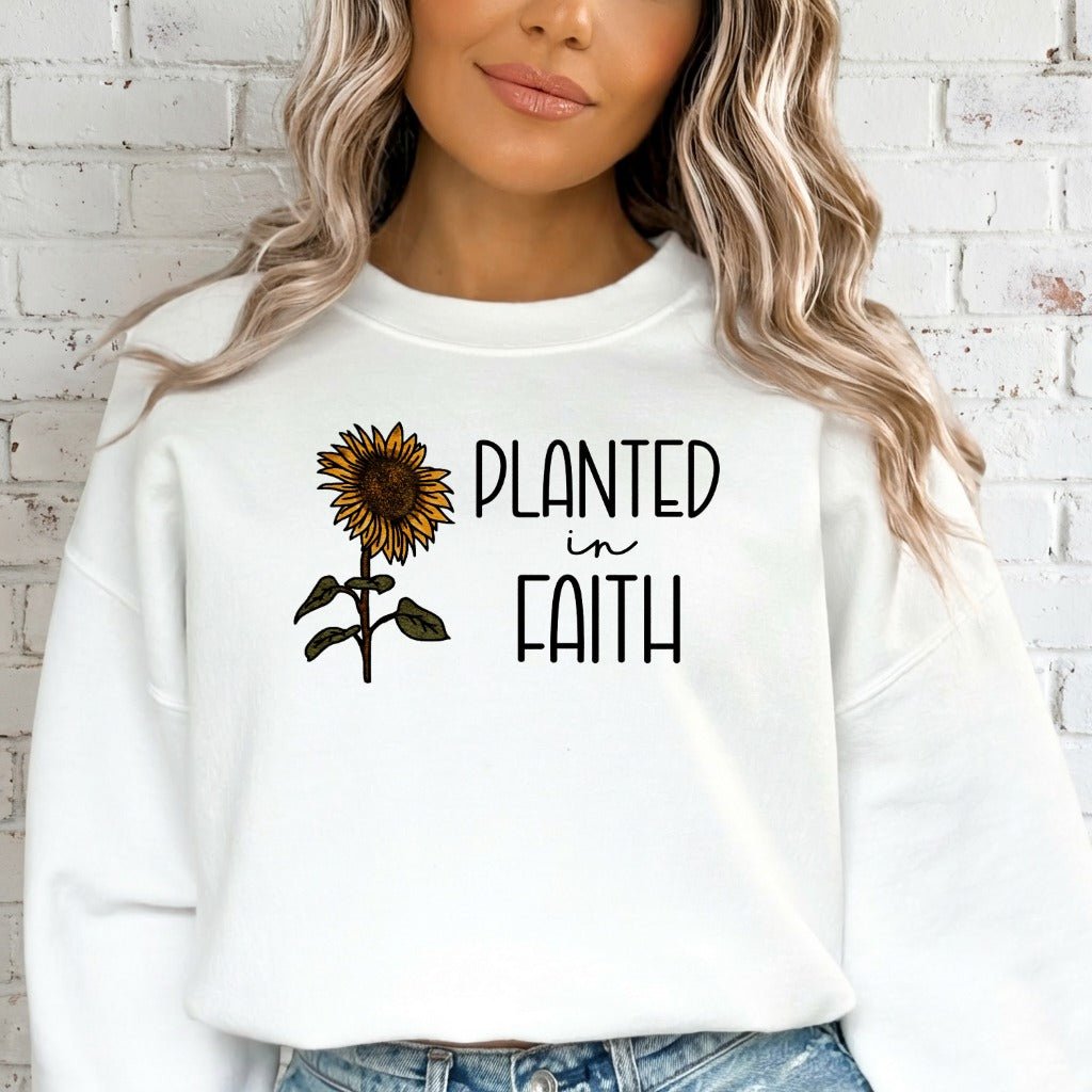 Planted In Faith | Sunflower & Devotion Sweatshirt - Luckets.com