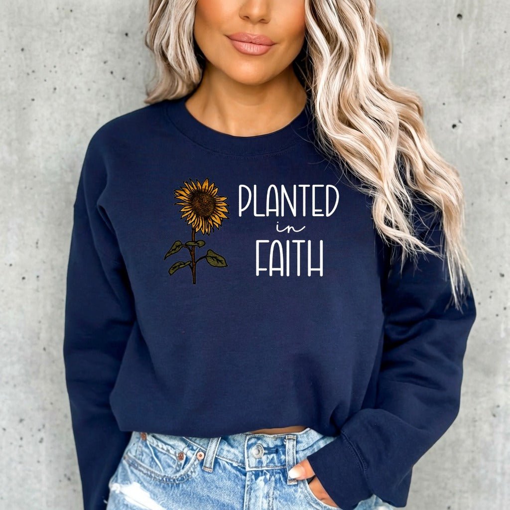 Planted In Faith | Sunflower & Devotion Sweatshirt - Luckets.com