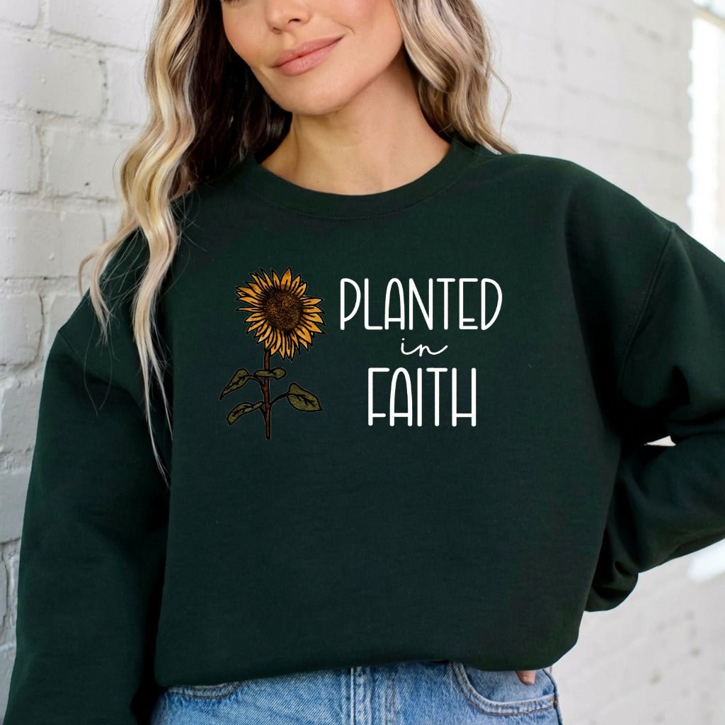 Planted In Faith | Sunflower & Devotion Sweatshirt - Luckets.com