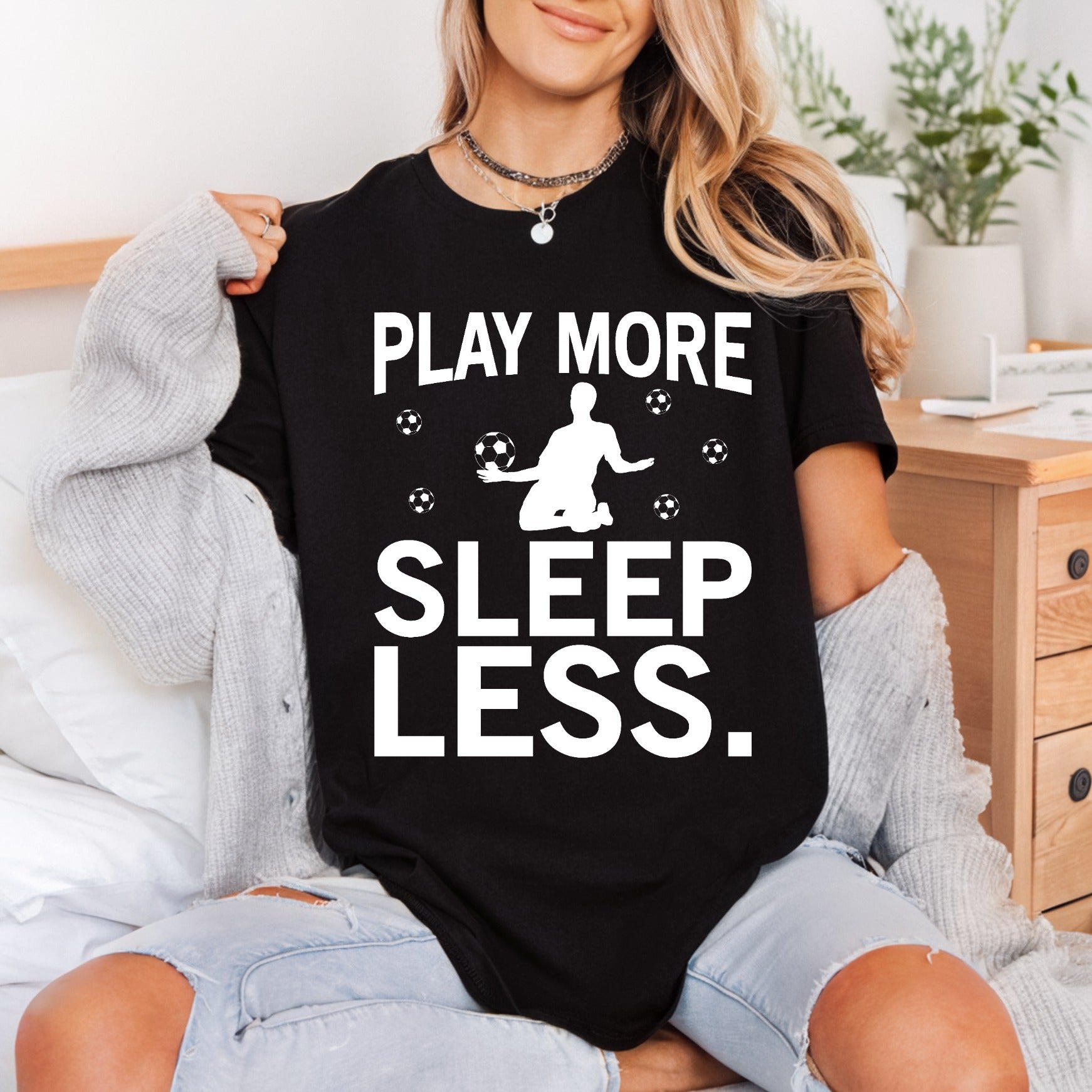 Play More Sleep Less Fitness Ready to Press DTF Transfer for Dtf