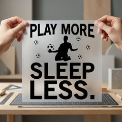 Play More Sleep Less Fitness Ready to Press DTF Transfer for Dtf