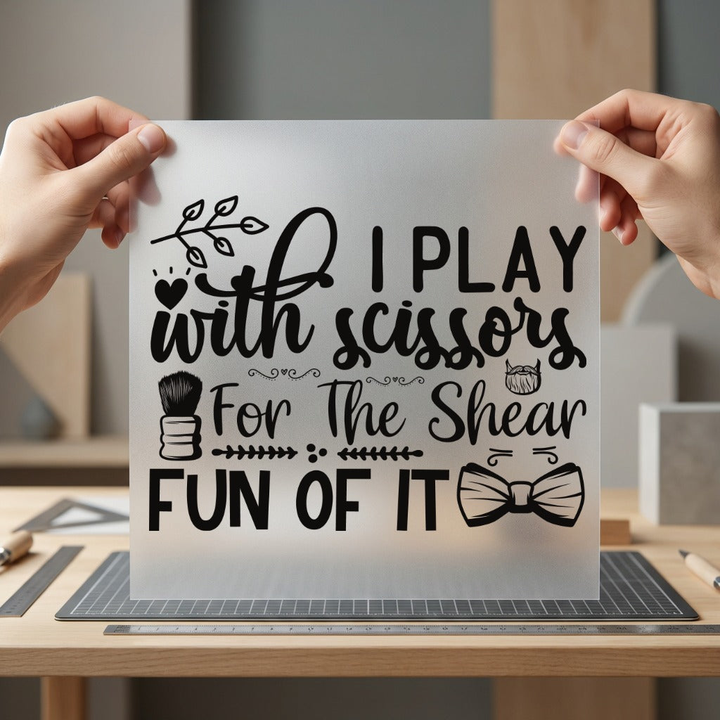 Play Scissors Barber Barbershop Funny Sarcastic Ready to Press DTF Transfer for Dtf
