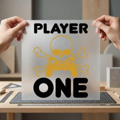 Player One Controller Skull Funny Sarcastic Ready to Press DTF Transfer for Dtf