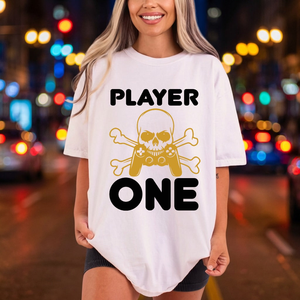 Player One Controller Skull Funny Sarcastic Ready to Press DTF Transfer for Dtf
