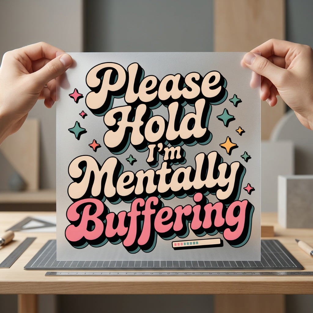 Please Hold Mentally Buffering Funny Sarcastic Ready to Press DTF Transfer for Dtf