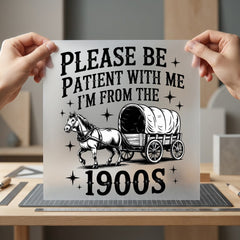 Please Patient Vintage Horse Usa Vintage Ready to Press DTF Transfer for Dtf