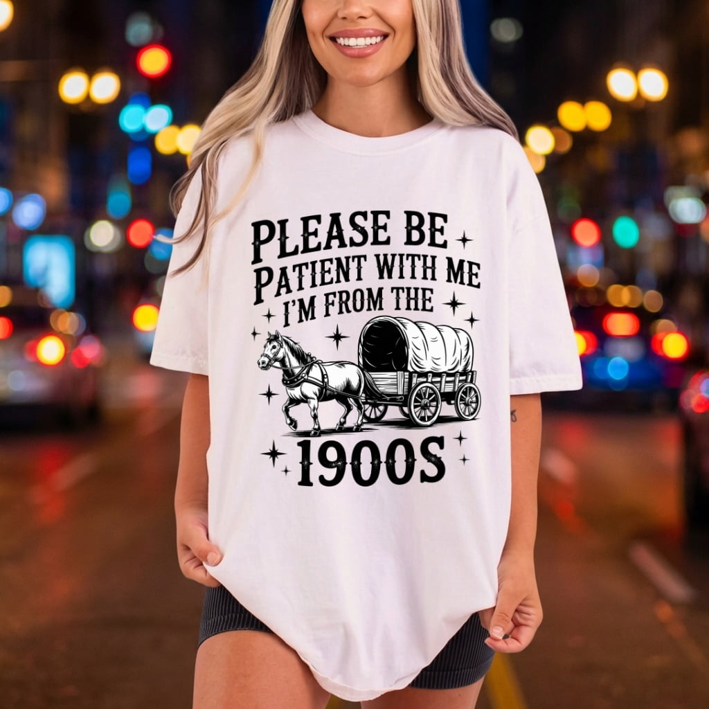 Please Patient Vintage Horse Usa Vintage Ready to Press DTF Transfer for Dtf