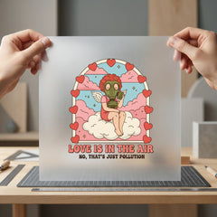Pollution Cupid Retro Satire Valentine Funny Ready to Press DTF Transfer for Dtf