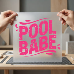 Pool Babe Pink Grunge Summer Vintage Ready to Press DTF Transfer for Dtf
