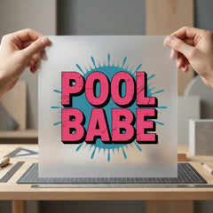 Pool Babe Splash Retro Vintage Retro Ready to Press DTF Transfer for Dtf