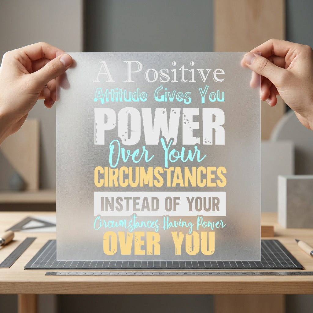 Positive Attitude Quote Motivational Empowerment Collection Good Vibes Collection Ready to Press DTF Transfer for Dtf
