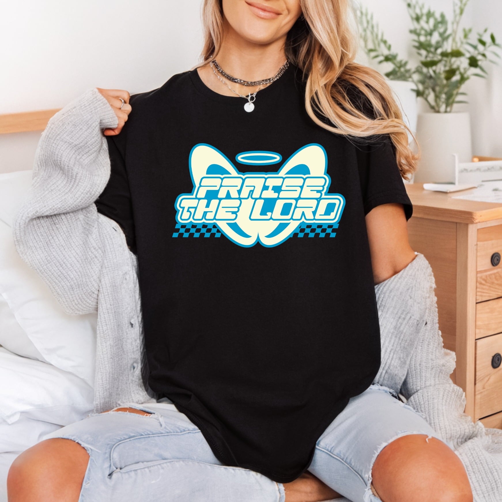 Praise Lord Angel Wings Christian Faith Ready to Press DTF Transfer for Dtf