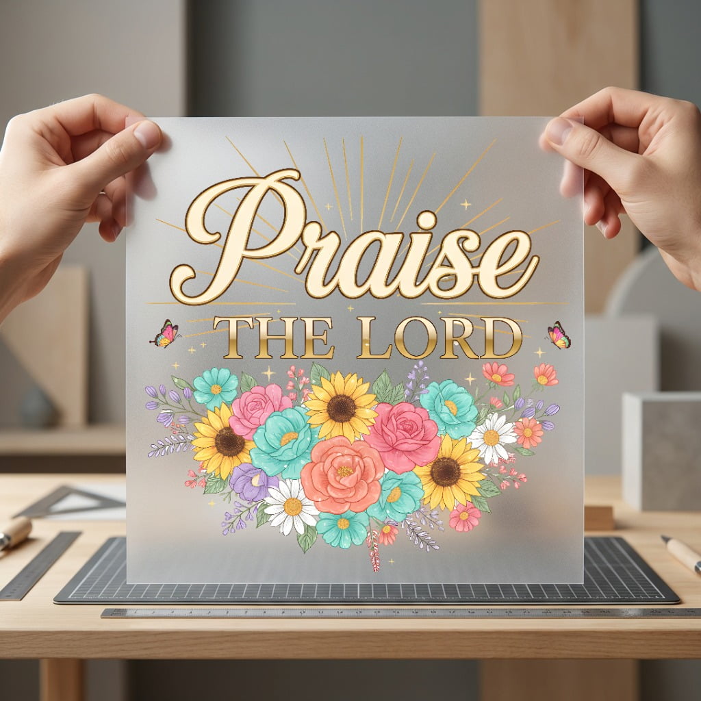 Praise Lord Floral Trendy Christian Faith Ready to Press DTF Transfer for Dtf