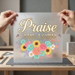 Praise Lord Floral Trendy Christian Faith Ready to Press DTF Transfer for Dtf