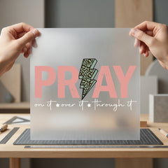 Pray Leopard Lightning Retro Christian Faith Ready to Press DTF Transfer for Dtf