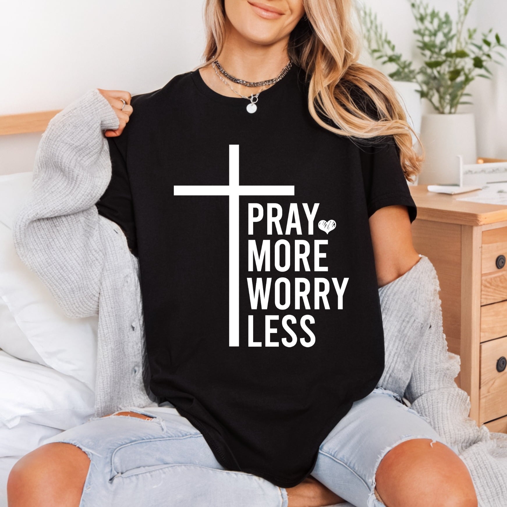 Pray More Worry Less Christian Faith Ready to Press DTF Transfer for Dtf