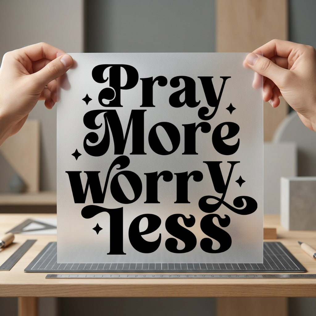 Pray More Worry Less Christian Faith Ready to Press DTF Transfer for Dtf