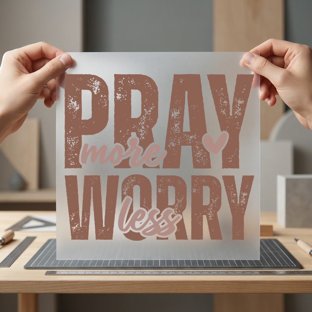 Pray More Worry Less Christian Faith Ready to Press DTF Transfer for Dtf