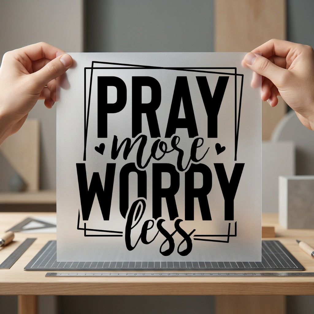 Pray More Worry Less Christian Faith Ready to Press DTF Transfer for Dtf