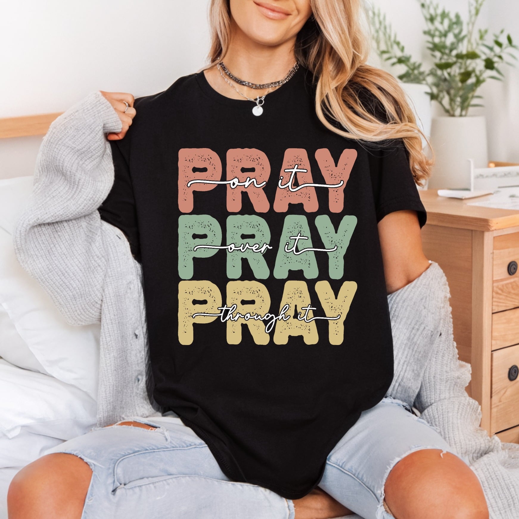 Pray Over Through Faith-based Christian Faith Ready to Press DTF Transfer for Dtf