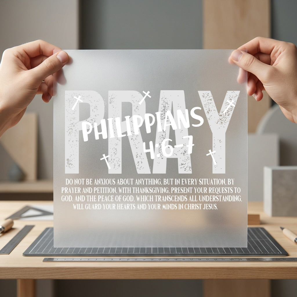 Pray Philippians 6-7 Faith-inspired Christian Faith Ready to Press DTF Transfer for Dtf