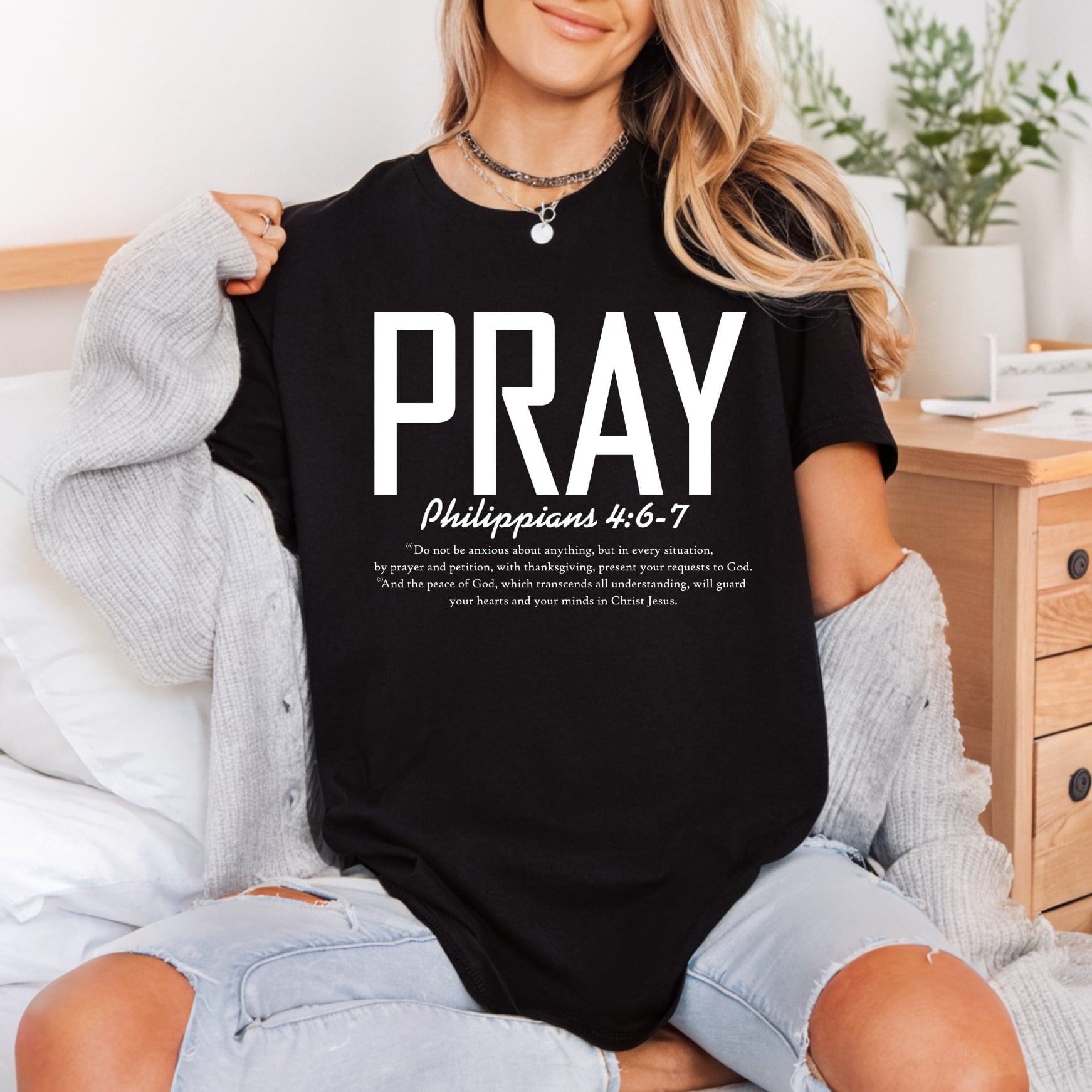 Pray Philippians 6-7 Faith-inspired Christian Faith Ready to Press DTF Transfer for Dtf